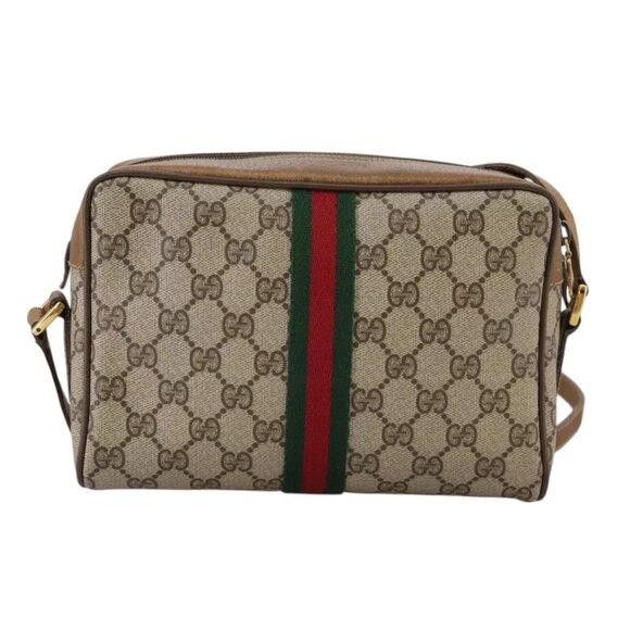 GUCCI Web Sherry Line GG Supreme Shoulder Bag - Picture 3 of 16